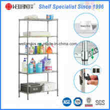 5 Tiers Adjustable Metal Bathroom Corner Rack for Home